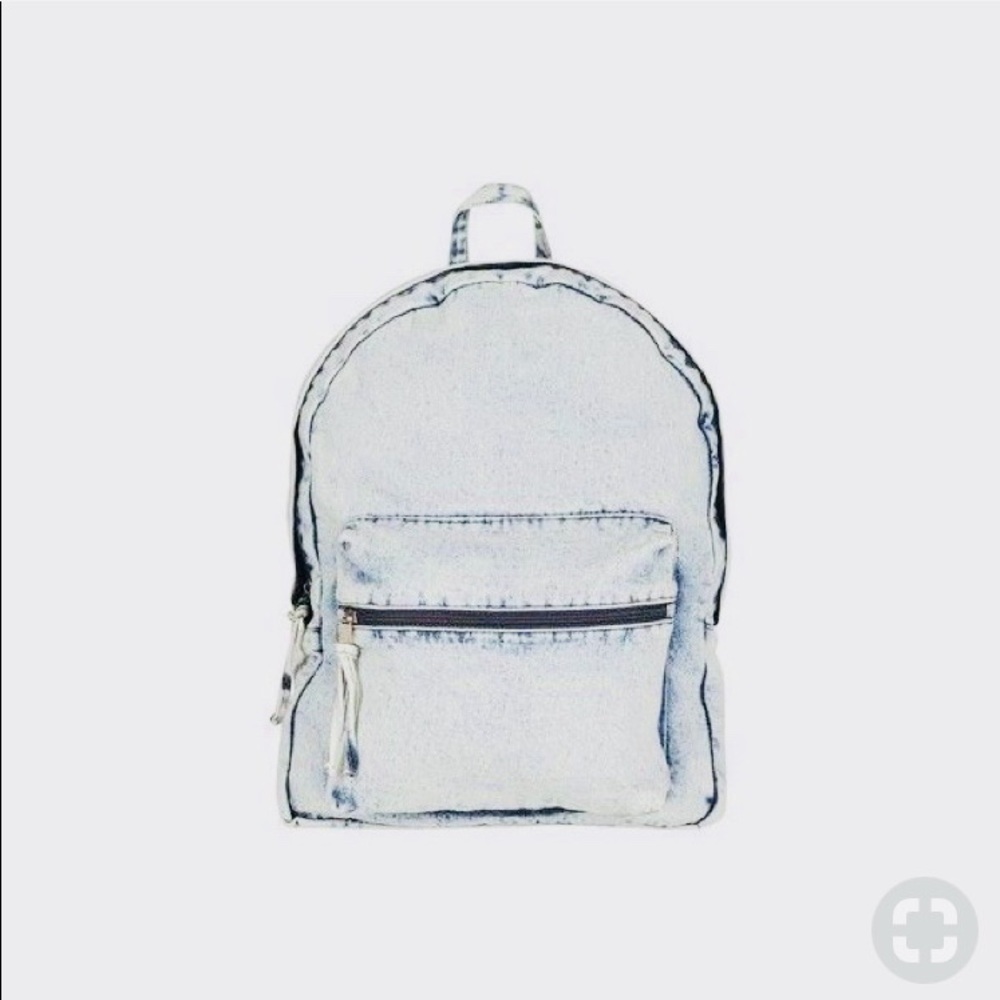 Acid wash denim backpack